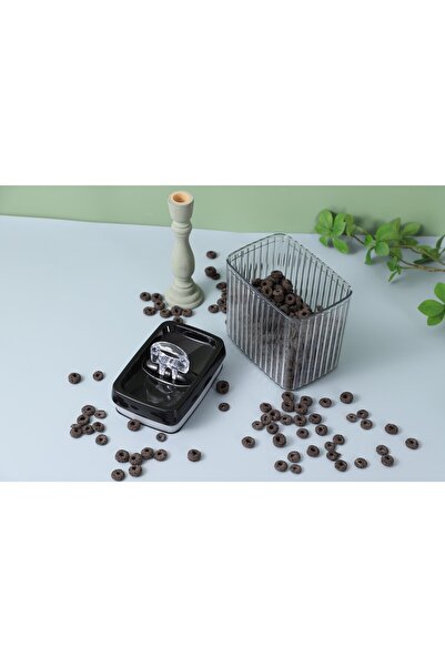 Flippy Plastic Container for Food/Items, Airtight, Wavy Texture, 15x10x15.5 cm, 1.5 L, Transparent