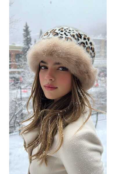 LAGRANZE Pălărie pentru femei cu model leopard