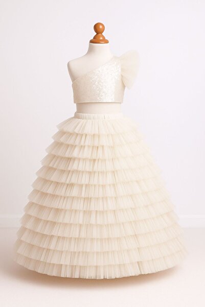 INDRESS STUDIO Kız Çocuk Etek & Bluz Payet İkili Takım