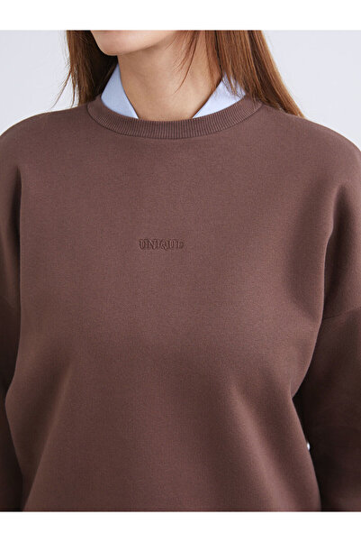 LC Waikiki Γυναικείο χοντρό φούτερ Vizyon New Season oversized με κέντημα