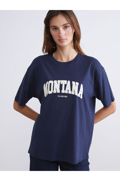 LC Waikiki Tricou pentru femei Peak New Season Montana cu imprimeu supradimensionat