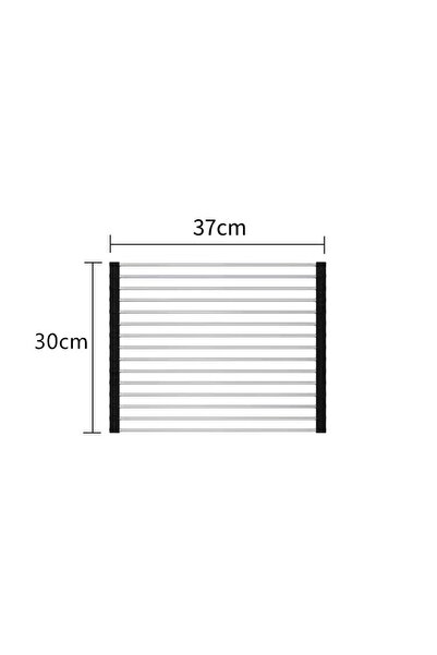 Flippy Πατάκι αποστράγγισης νεροχύτη κουζίνας, ανοξείδωτο ατσάλι, αντιολισθητικό, εύκολο στο καθάρισμα, 37x30 cm, 15 σωλήνες, μαύρο