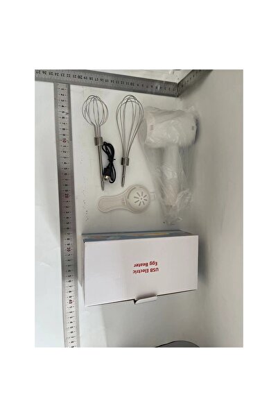 Flippy Cordless Hand Mixer - White, 3 Accessories, Plastic Handle