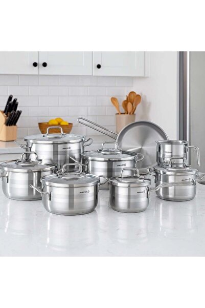 KORKMAZ Korkmar Astra 2 14-Piece Steel Cookware Set