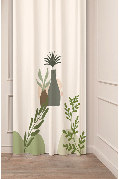 GREENDECOR Leaf Vase Bohemian Minimalist Beige Cream Patterned Special Design...