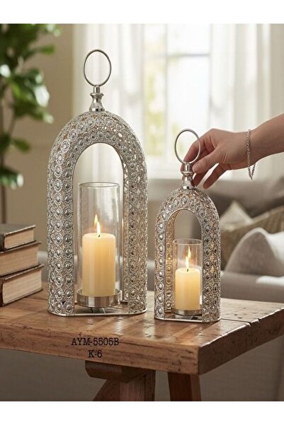 Genel Markalar Metal İkili Şık Tutmalı Modern Şamdan Seti