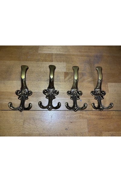 tayfuntufan antika koleksiyon 4 adet antika pirinç askılık 15,5 cm boylarında...