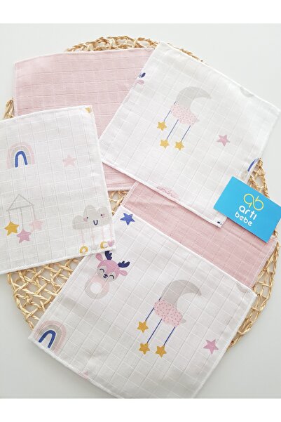 artıbebe Cloudy 7-Pack Muslin Mouth Cloth 100% Cotton Soft Absorbent |   Newborn Mouth Wipes