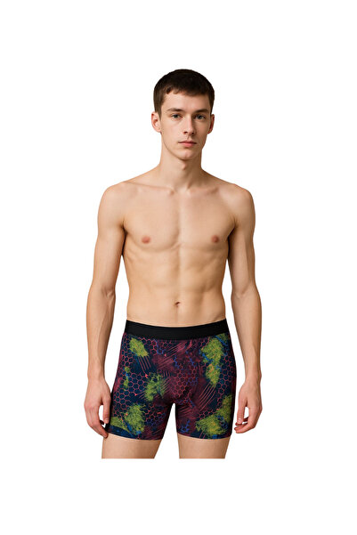 Mercan Patterned Lycra Cotton Printed Men's Boxer - Bio