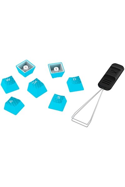 HyperX Kit butoane tastatură gaming, culoare PBT alb, aspect american, albastru