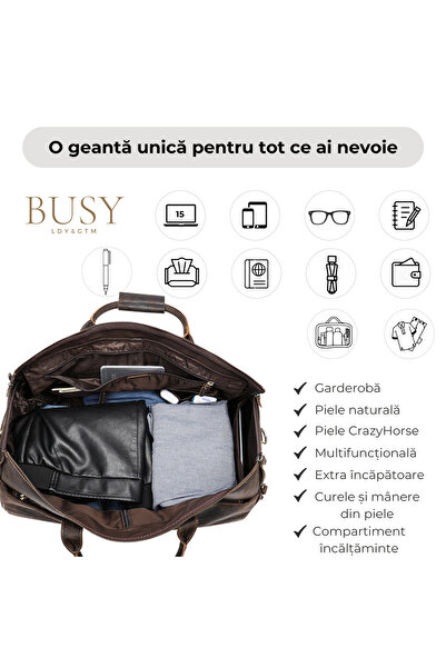 Busy Lady&Gentleman Multifunctional genuine leather travel bag