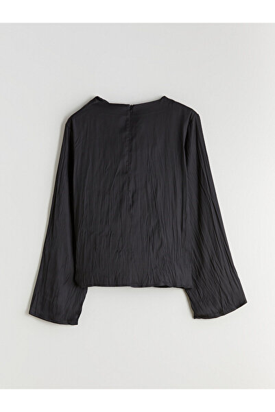 LC Waikiki New Season Draped Neck Satin Blouse