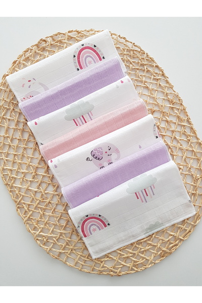 artıbebe Filli 7-Pack Muslin Mouth Cloth 100% Cotton Soft Absorbent |   Newborn Mouth Wipes