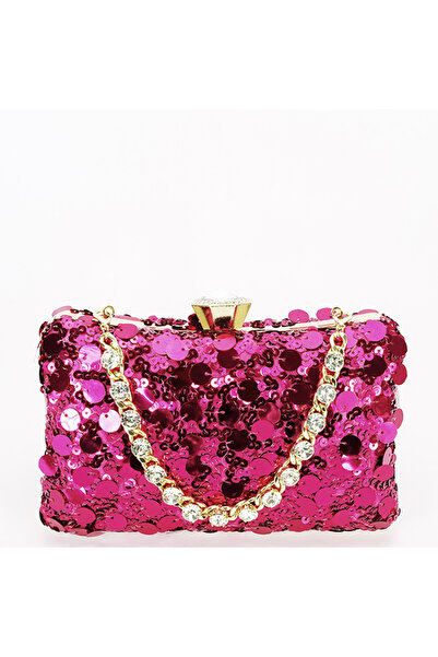 SOFILINE Geantă tip clutch fuchsia cu paiete B-BYH-896 05