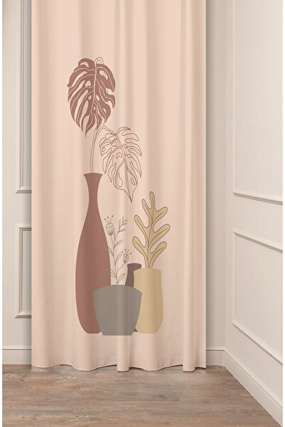 GREENDECOR Leaf Vase Bohemian Minimalist Beige Cream Patterned Special Design...