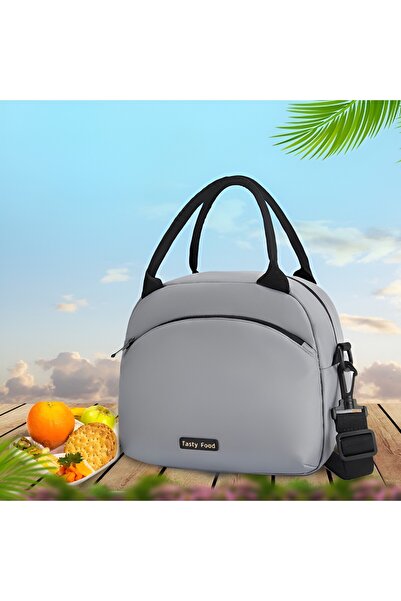Flippy Thermal Lunch Bag, Multifunctional, Compartmented, Waterproof, 26x14.3x21.2 cm, Gray