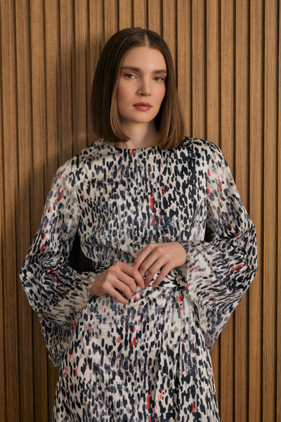 Aker Leopar Desenli Elbise