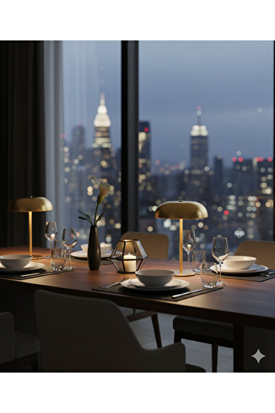 AmberLED Modern Dokunmatik Ayarlı LED Masa Lambası | Şarj Edilebilir & Taşınabilir | Gold, Gümüş, Krem