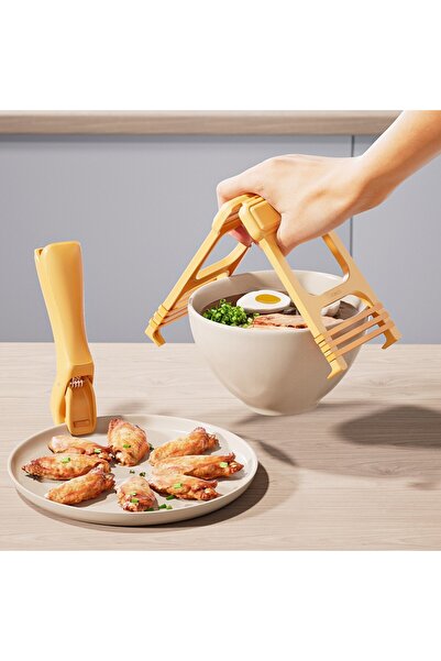 Flippy Bowl Clamp, Flippy, High Temperature Resistant, 18.3 x 10.6 cm Yellow