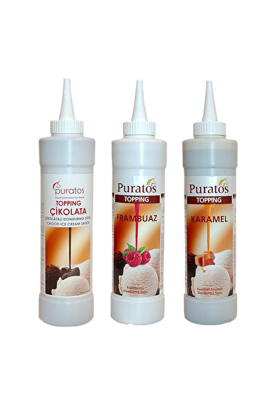 PURATOS Topping 3'lü Dondurma Sosu Seti Çikolata, Karamel ve Frambuaz 1 Kg X ...