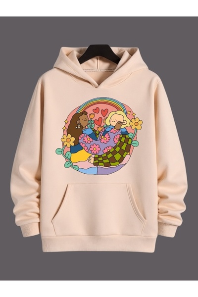 ArtYus Unisex Friends Colorful Custom Printed Cotton Oversize Hooded Sweatshirt