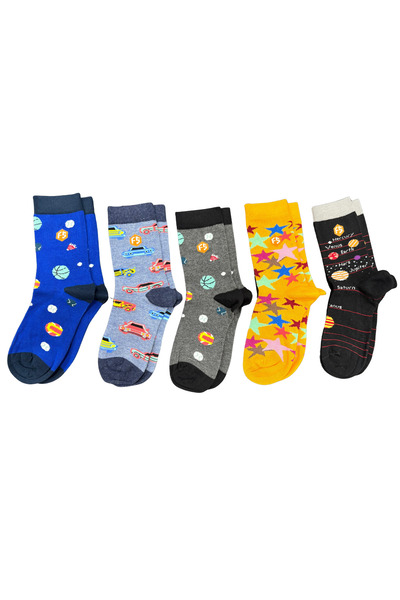 Bijutek Момчешки цветни памучни чорапи без шевове с ежедневни мотиви