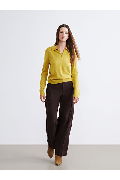 LC Waikiki Brown Standard Fit Wide Leg Women's Trousers