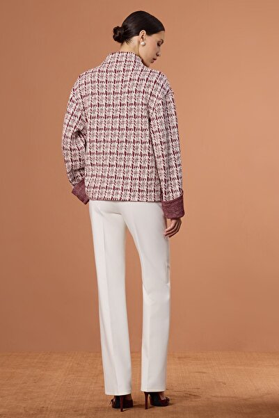 UPGRADE Düşük Kol Triko Kazak Bordo