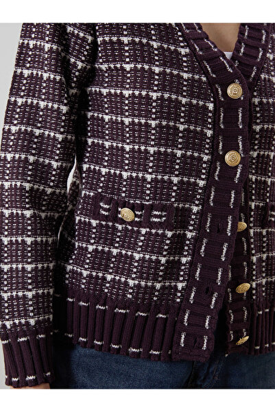 LC Waikiki Vizyon New Season V-Neck Plaid Women's Cardigan