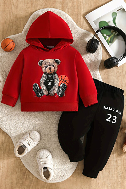 ADABEBEK Premium Basketball Player Bear Printed Bottom Top Baby Set 24587