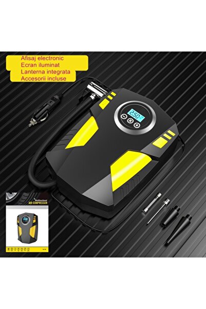 Flippy Compresor auto portabil, Flippy, 12V, 120W, 35L/min, cablu 3m, pompă de bicicletă, motocicletă, max. 10.3bar