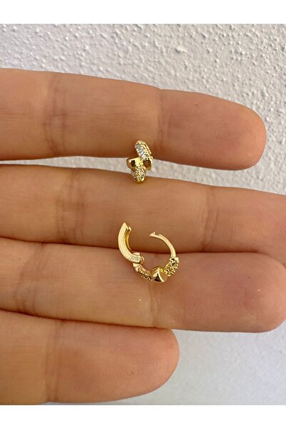 Arescollection 1 ADET ZİRKON TAŞLI ÇİVİ MODELLİ TRAGUS HELİX ROOK UYUMLU MİNİ...