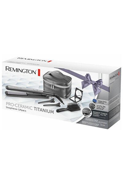 Remington PRO-Ceramic Titanium S5506GP Hair Straightener Set, Ceramic Coating, 150-230C, Boost,Black