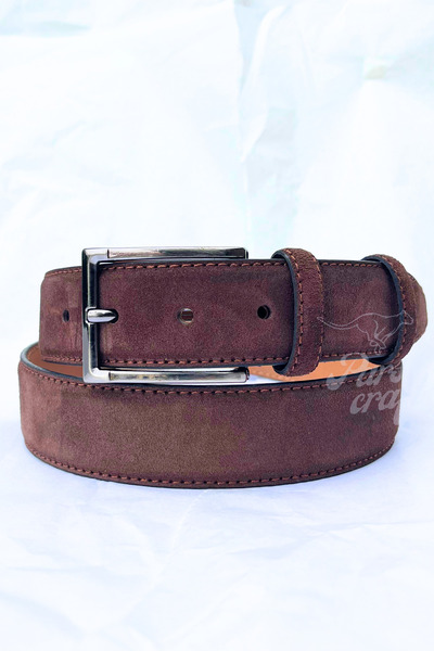 Parscraft Γνήσια ανδρική ζώνη από δέρμα σουέτ 3,5 εκ. Γνήσια κλασική υφασμάτινη ζώνη παντελονιού