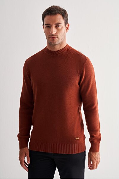 İmza Taba Half Turtleneck Long Sleeve Pocketless Comfort Fit Casual Cotton Knitwear Sweater 1012255203