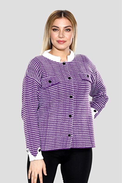 Jerusalema Kadın Sakallı İpten Düğmeli Triko Hırka