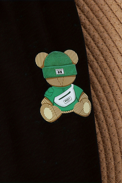 ADABEBEK Premium Knitted Teddy Bear Printed Bottom and Top Baby Set 24586