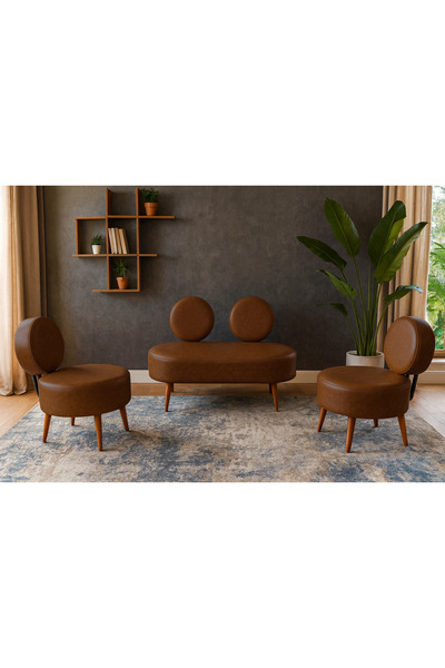 Azra Mobilya Dünya Modern Deri Koltuk Takımı | Şıklık ve Konforun Buluşması |...