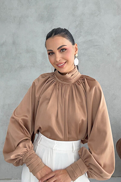 Seda Yalçın Atelier Coffee Dripping Zr Design Satin Blouse