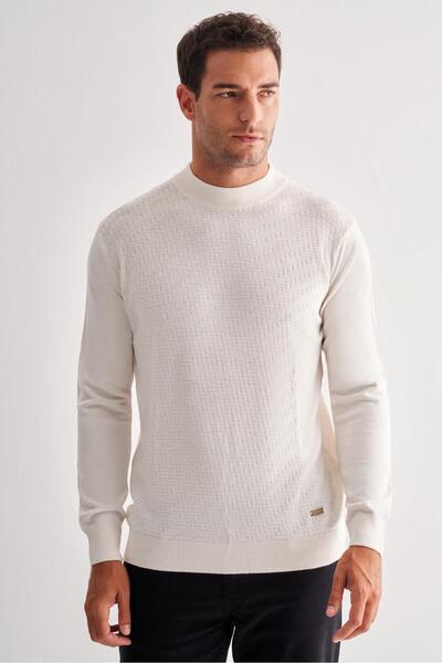 İmza Pulover de lână clasic, cu jumătate de gât, cu mânecă lungă, fără buzuna...