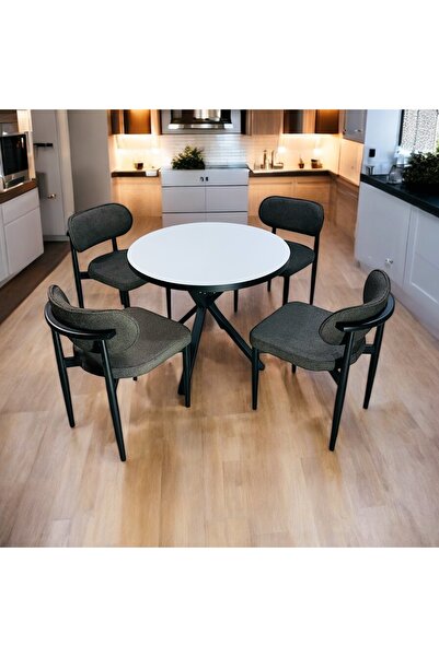 Modern Style Home Yeliz Mutfak Masa Takımı 4 Kişilik Beyaz Masa