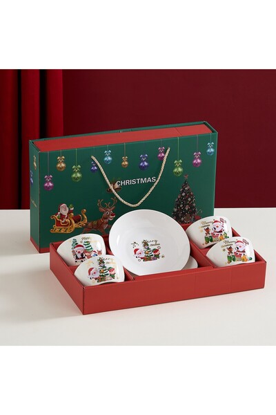 Flippy Set de veselă festivă, Flippy, Crăciun, 4 x Boluri 300 ml, 2 x Farfurii 18 x 3,4 cm, Multicolor