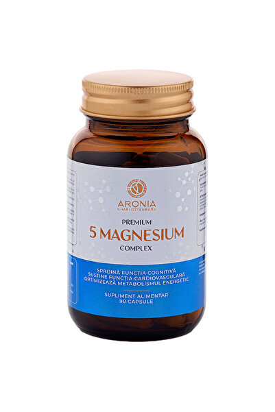 Aronia Charlottenburg Complex Premium 5 de magneziu – 5 forme de magneziu cu absorbție îmbunătățită pentru un suport optim al corpului