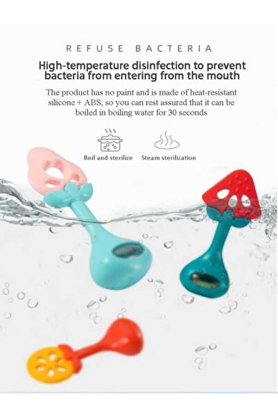 huanger - Baby Teether with Rattle Fruit Shape - Strawberry