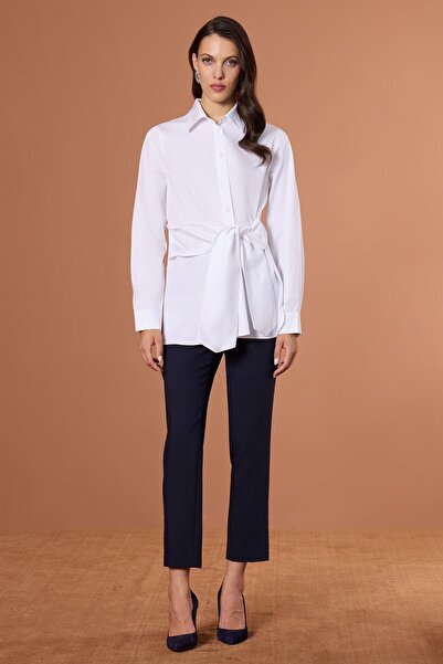 UPGRADE Ön Bağlamalı Gömlek Beyaz