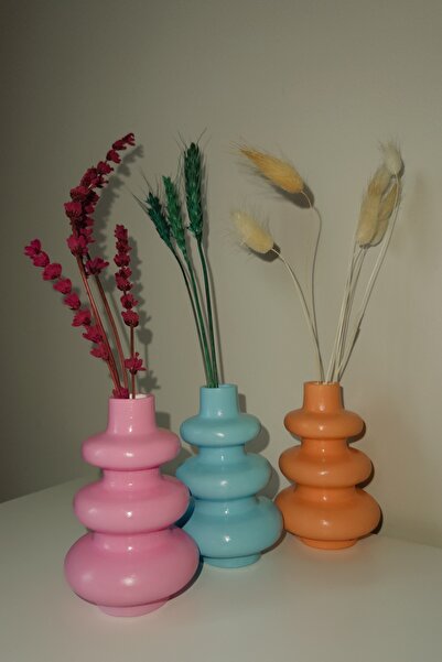 N&E Studio Spiral Görünümlü Vazo (Balon Form) | Minimalist Bohem Dekor Objesi