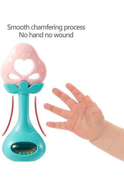 huanger - Baby Teether with Rattle Fruit Shape - Strawberry