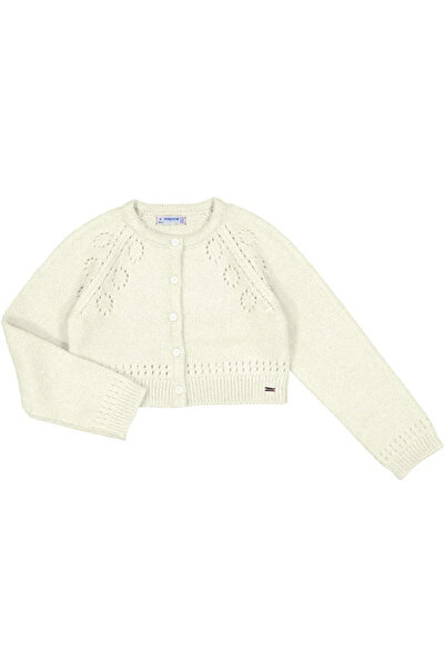 MAYORAL button-down sweater, cream