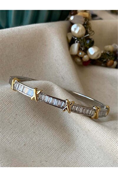 ANGELSS JEWELLERY سلسلة خاصة من أساور Xoxo Kelepçe X Kelepçe Baget مرصّع بالأ...