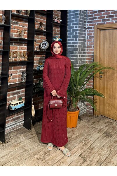 Moda Krash فستان تريكو مبطن بنقشة أجوور
